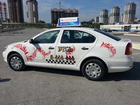 Рекламный световой короб на такси «Миди-800 Евро»